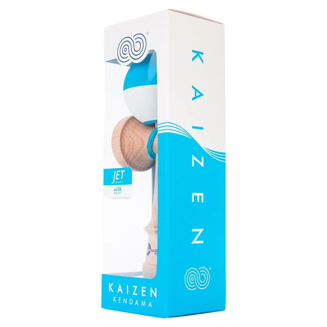 Kendama usa kaizen half split jet shape blue beginner 5 packaging