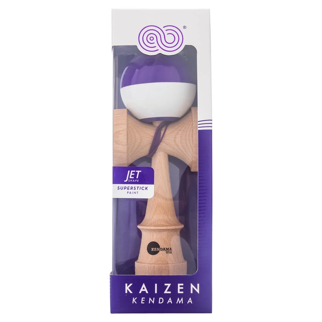 Kendama usa kaizen half split jet shape purple beginner 4 packaging