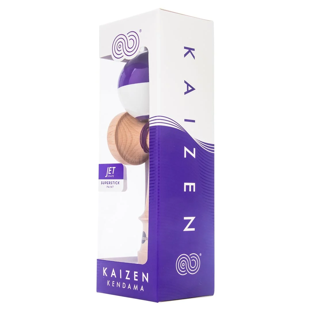 Kendama usa kaizen half split jet shape purple beginner 5 packaging