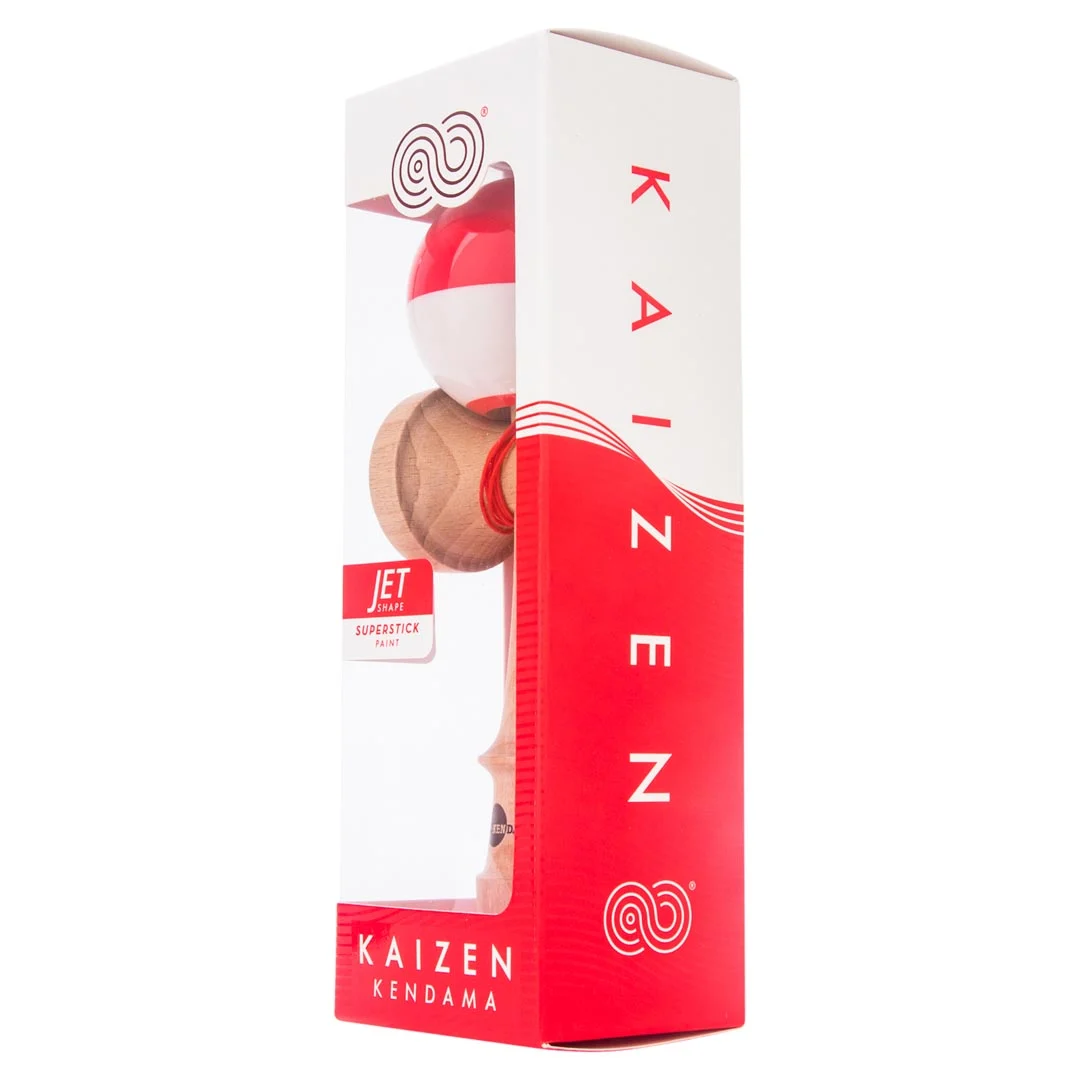 Kendama usa kaizen half split jet shape red beginner 5 packaging