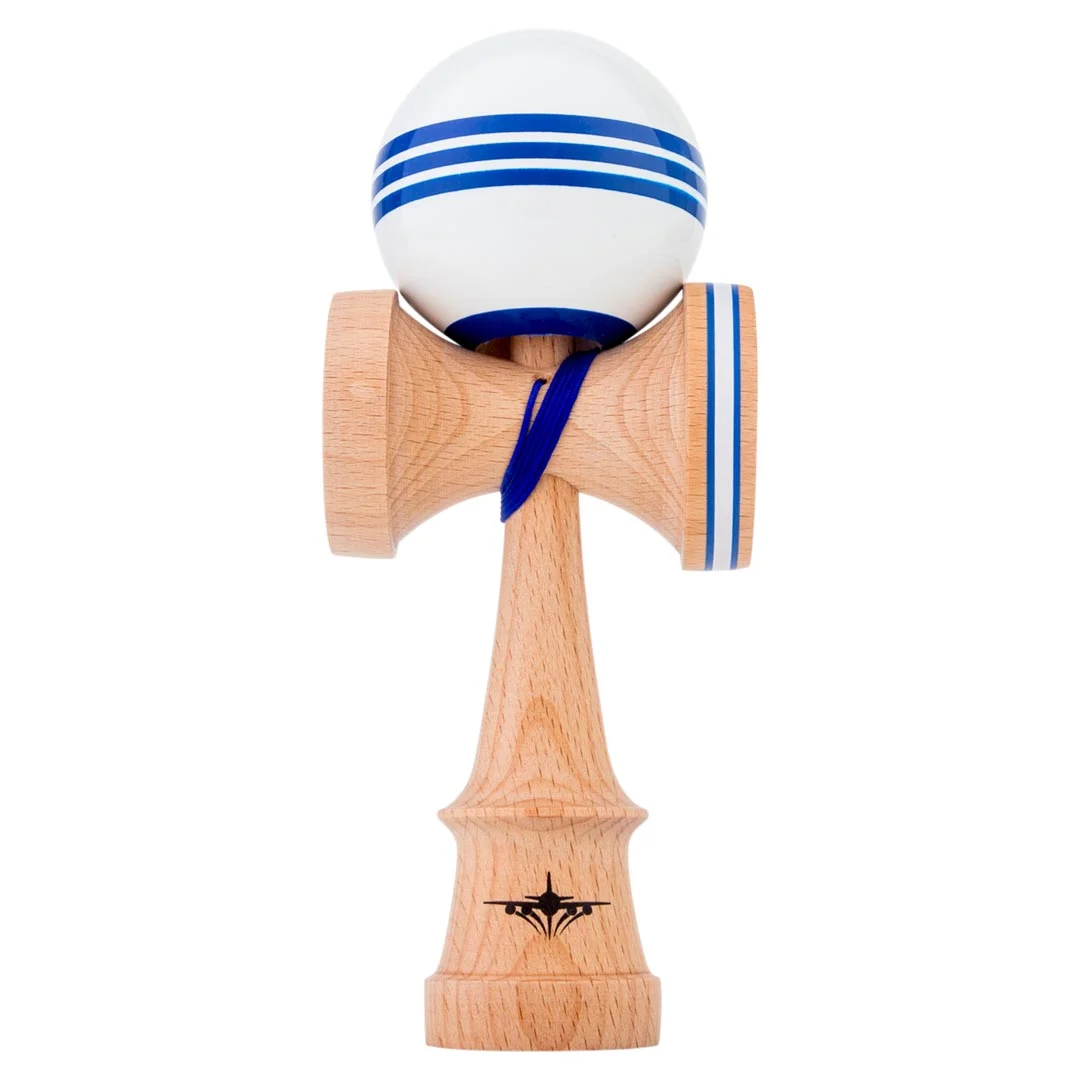 Kendama usa kaizen triple stripe jet shape blue white beginner 1