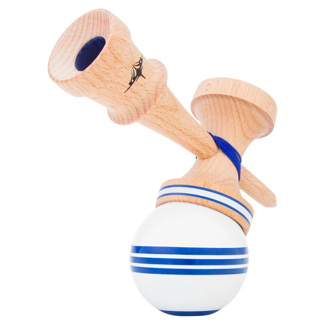 Kendama usa kaizen triple stripe jet shape blue white beginner 3